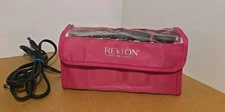Revlon Electric Rollers Hair Curlers Travel Case Only 6 Clips Hot Pink Tested 
