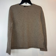 Jenni Kayne Everyday Sweater Taupe Brown Wool Cashmere Blend Crewneck Small