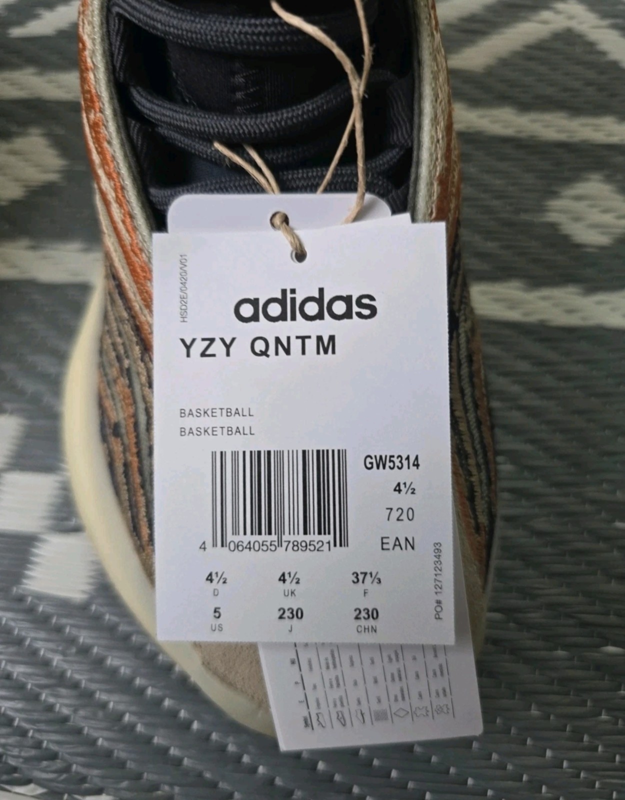 Adidas Yeezy QNTM UK 4.5 Flash Orange BNIB image 8