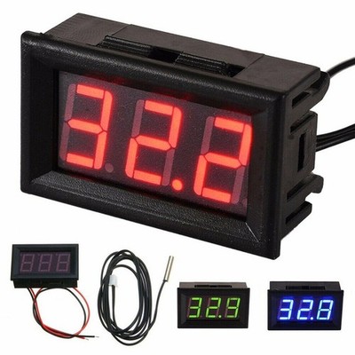 12V DC LED Digital Thermometer mit Fühler zur Temperaturmessung