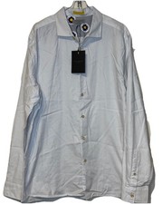 Ted Baker London Men's Shirt Button Up Long Sleeve 100 Cotton White Size 5 NWT