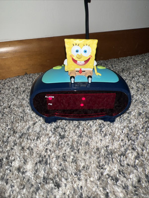 2003 Vintage Sponge Bob Digital Alarm Clock Led Display Tested/Works Perfect