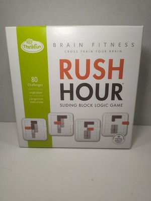 ThinkFun Rush Hour Game Complete 80 Challenges Sliding Block Logic Brain Teaser