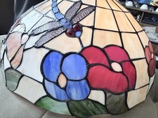 Repro Tiffany Style Dragonfly Stained Glass Pendant Ceiling Light Fitting