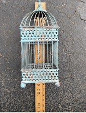 Decorative Birdcage With Bird French Blue