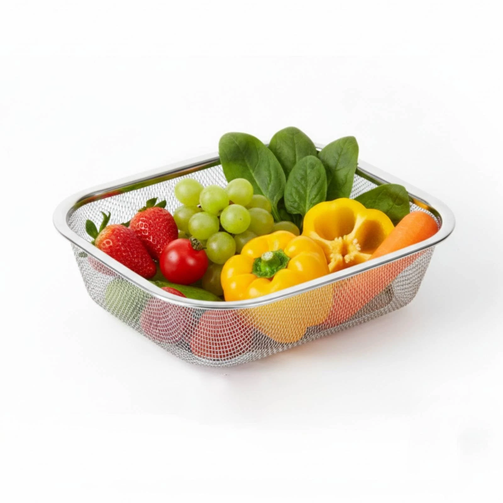 18/8 Stainless Steel Colander Strainer for Kitchen, Rectangular Colander for ...