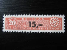THIRD REICH mint MNH Arbeitsfront Klasse 20A RM 15.00 revenue stamp!