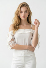 white off-the-shoulder camisole top