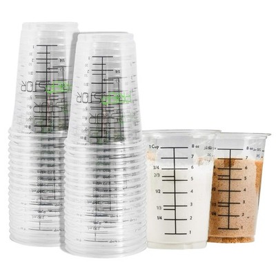 Disposable Measuring Cups for Resin 8oz Clear Plastic Measuring Cups Set of 20