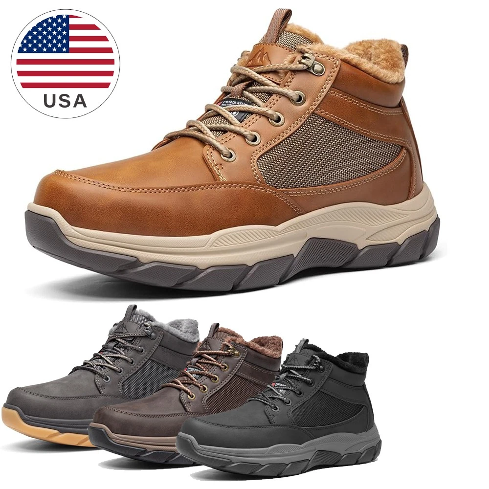 Men's Waterproof Winter Snow Boots Lightweight Outdoor Hiking Trail Ankle Boots