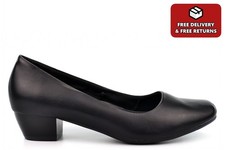 Womens Court Shoes Ladies Low Heel Shoes Slip On Shoes Office Work Shoes Black