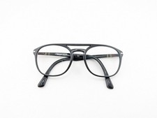 Persol Eyeglasses Frames Only, 3175-V 9014, 52-19-145, Black, Made in Italy
