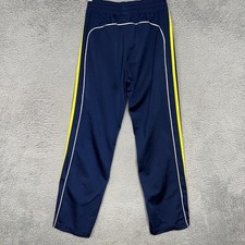 adidas Track Pants Youth Sz M 10/12 Blue Yellow White Stripe Joggers Sweatpants