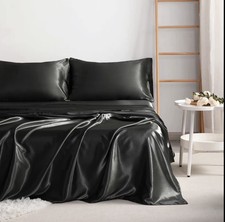NTBAY 3/4 Piece Satin Bedding Sets - Bedsheet Sets Satin Bed Sheets King Size