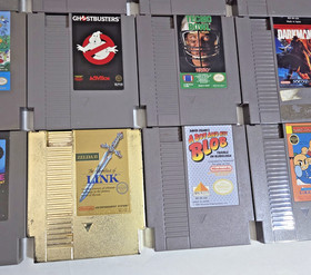 NES Game Lot of 23 NINTENDO Entertainment System Link, Double Dragon, Bart, Blob