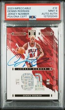 DENNIS RODMAN 2023 IMPECCABLE JERSEY NUMBER /91 AUTO PSA 9