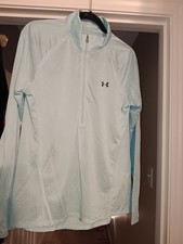 SALE Women Aqua Seafoam Under Armour Loose Fit XL 1/2 Zip Pullover Lightweight