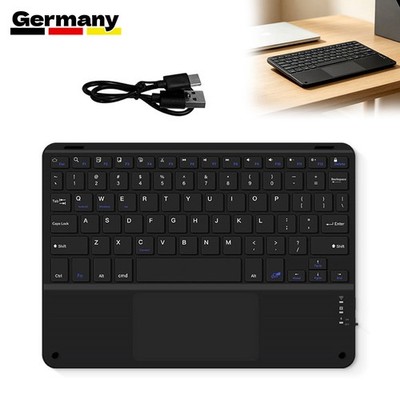 USB Bluetooth Tastatur Kabellos Mini-Keyboard mit Touchpad für PC Handy Tablets