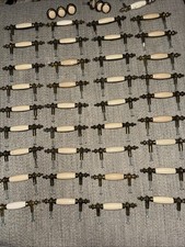 45 Ceramic and Brass 5 Dresser Drawer Pulls Almond Cabinet Handles