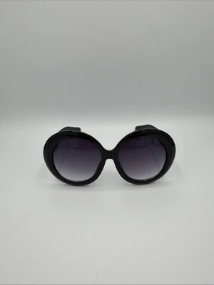 Lunettes De Soleil Femme Monture Noir Oversize Verre Violet Dégradé Neuf S16 - Photo 1/4