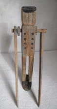 Antique Carved  Wood Folk Art Man with Tin Visor  Whirligig  1930's American 12"