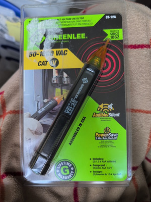 NEU ORIGINAL GREENLEE BERÜHRUNGSLOSER 1000VAC SPANNUNGSPRÜFER LED-SUMZER SOUND GT-12A