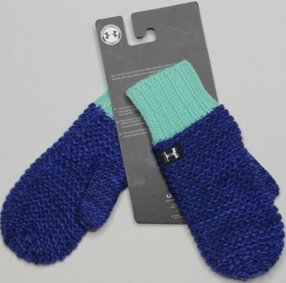 MITONES DE EQUIPO FRÍO FAVORITOS DE LAS NIÑAS UNDER ARMOUR JÓVENES TALLA ÚNICA NUEVOS VERDE AZUL RAROS Foto 3 de 3