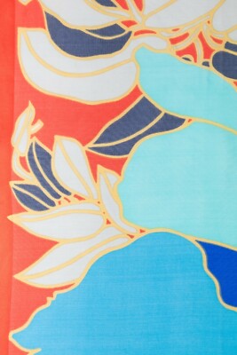 Foulard Bayron Vintage - 100% Soie, Motif Géométrique Multicolore, Occasion En Bon état