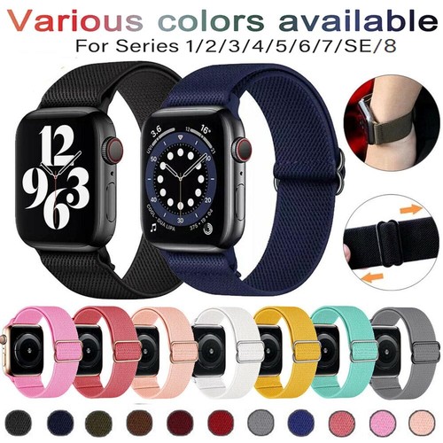 Elastyczny pasek do Apple Watch Series 9/8/Ultra2/7/6/5/SE 38-45mm 49mm nylonowy pasek - Zdjęcie 1 z 29