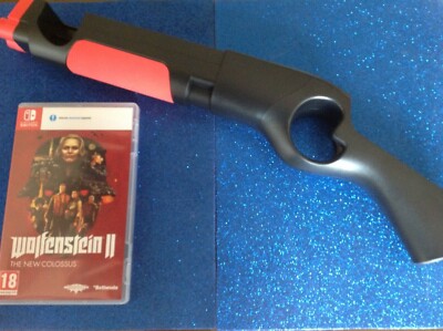 Nintendo Switch Wolfenstein 2 Spiel kein D.L.C. und Joy Con Waffenhalter 