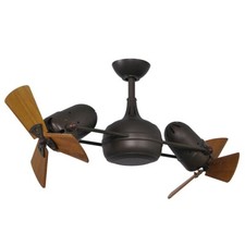 Matthews Fan Atlas Dagny Rotational Ceiling Fan, Bronze/Mahogany - DG-TB-WD