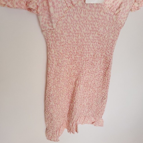 ZARA Pequeño Rosa Amarillo Floral Mini Vestido Texturizado de Verano Acanalado Manga Corta Nuevo con Etiquetas - Imagen 8 de 16