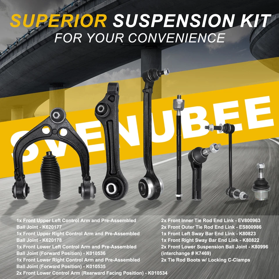 Brazos de control delanteros 16 piezas para Dodge Charger Challenger 300 2011-2019 tracción trasera Foto 3 de 4