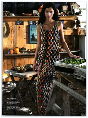 Model Tindi Mar Chloe Rainbow Knit Dress Cute Sexy Stare Magazine CLIPPING photo