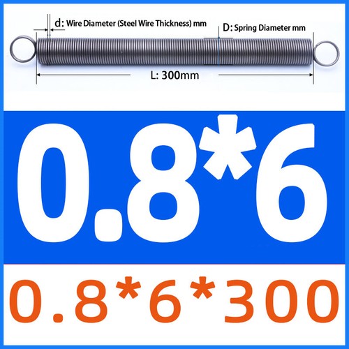 Long 300mm Spring Steel Extension Spring Wire Diameter 0.3mm-1.5mm OD 3mm-18mm - Picture 18 of 44