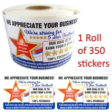 1 Roll of 350 eBay Thank You for Your Purchase Shipping Labels Stickers 3" x 2"