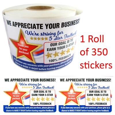 #ad 1 Roll of 350 eBay Thank You for Your Purchase Shipping Labels Stickers 3quot; x 2quot; $14.19