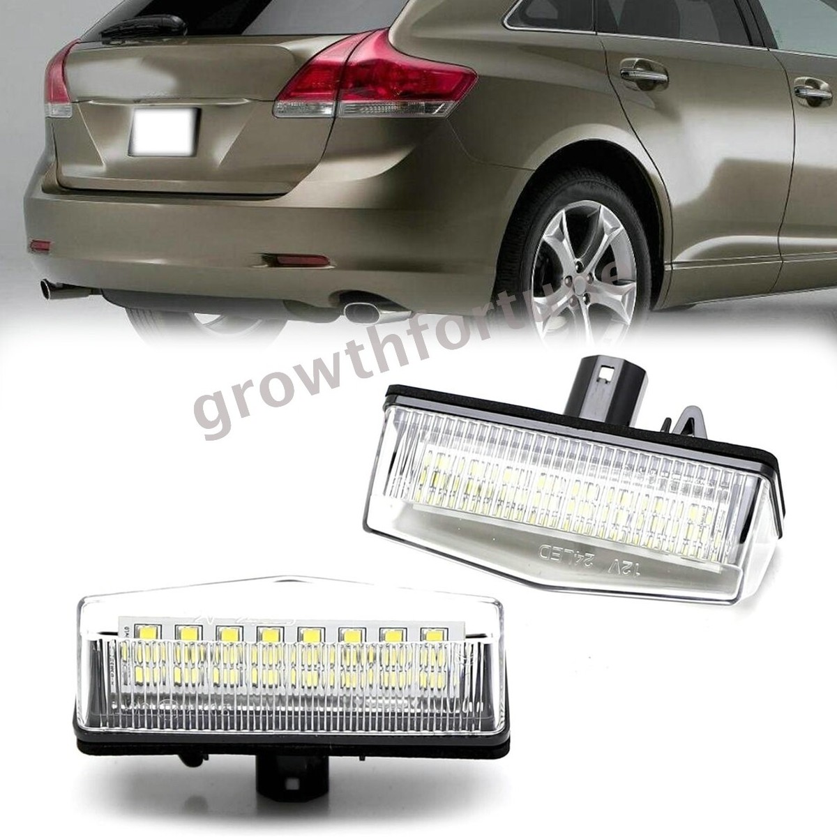 2Pcs LED License Plate Light Replacement 81271-53011 For Toyota