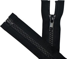 2PCS 5 44 Inch Black Separating Jacket Zippers for Sewing Coats Molded Plast...