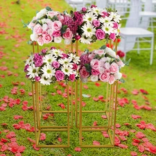 4 PCS Wedding Display Rack Column Plant Flower Pot Stand for Event Garden Decor
