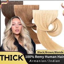 Straight Tape in Remy 100 Real Human Hair Extensions Skin Weft 20pcs 20"22"24"