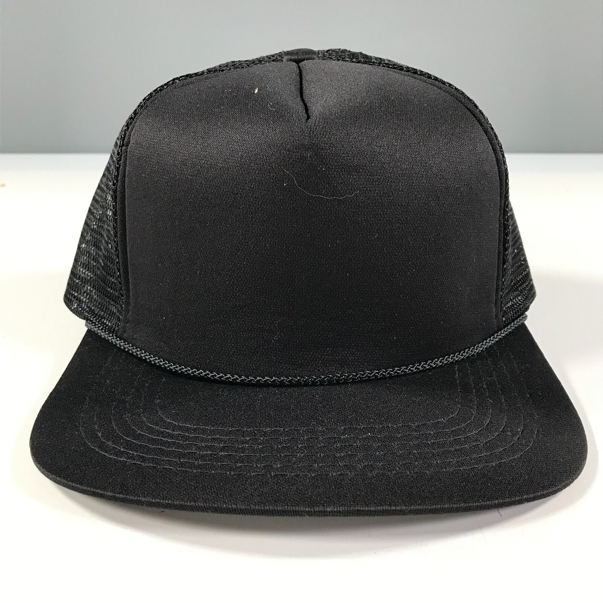 Vintage Trucker Hat Black Boys Youth Size Mesh Back New Era