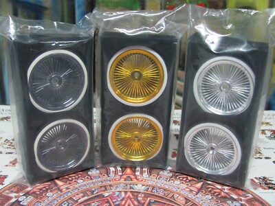 1/10 Scale Lowrider Wire Wheel/ White Wall Tire Set for R/C Car Or