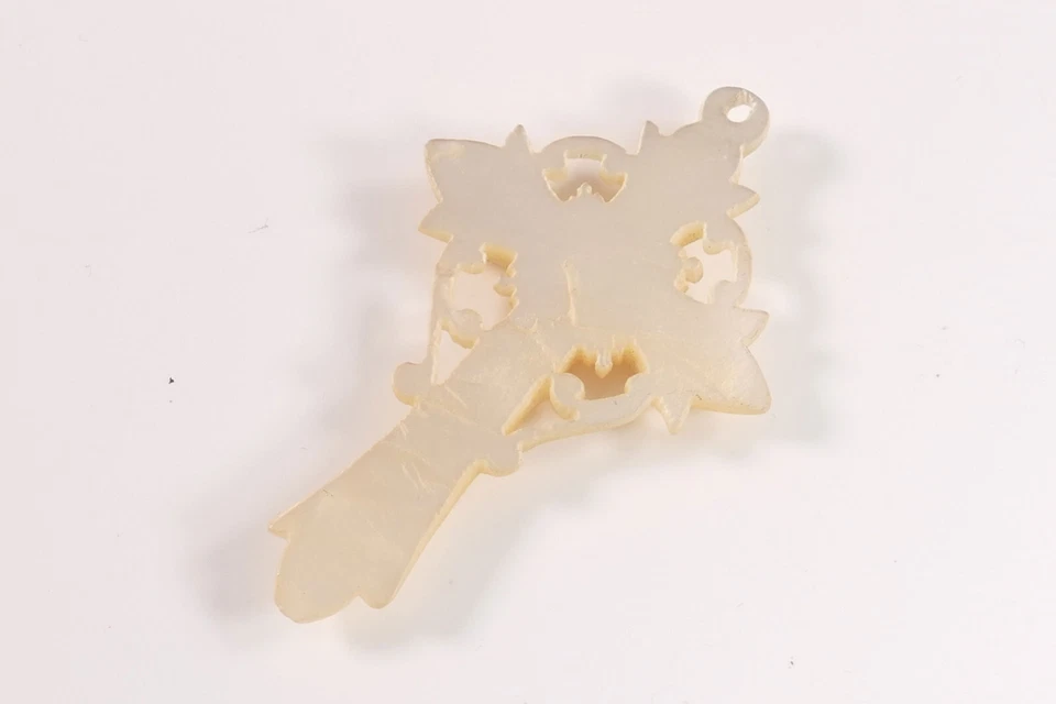 Kruzifix Anhänger Perlmutt Weiß fein geschnitzt um 1900 51x31mm - Bild 3 von 3