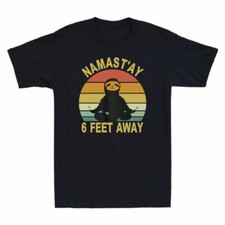 6 Men's Away Shirt Feet Vintage Social Distancing Sloth T-Shirt Namast'ay