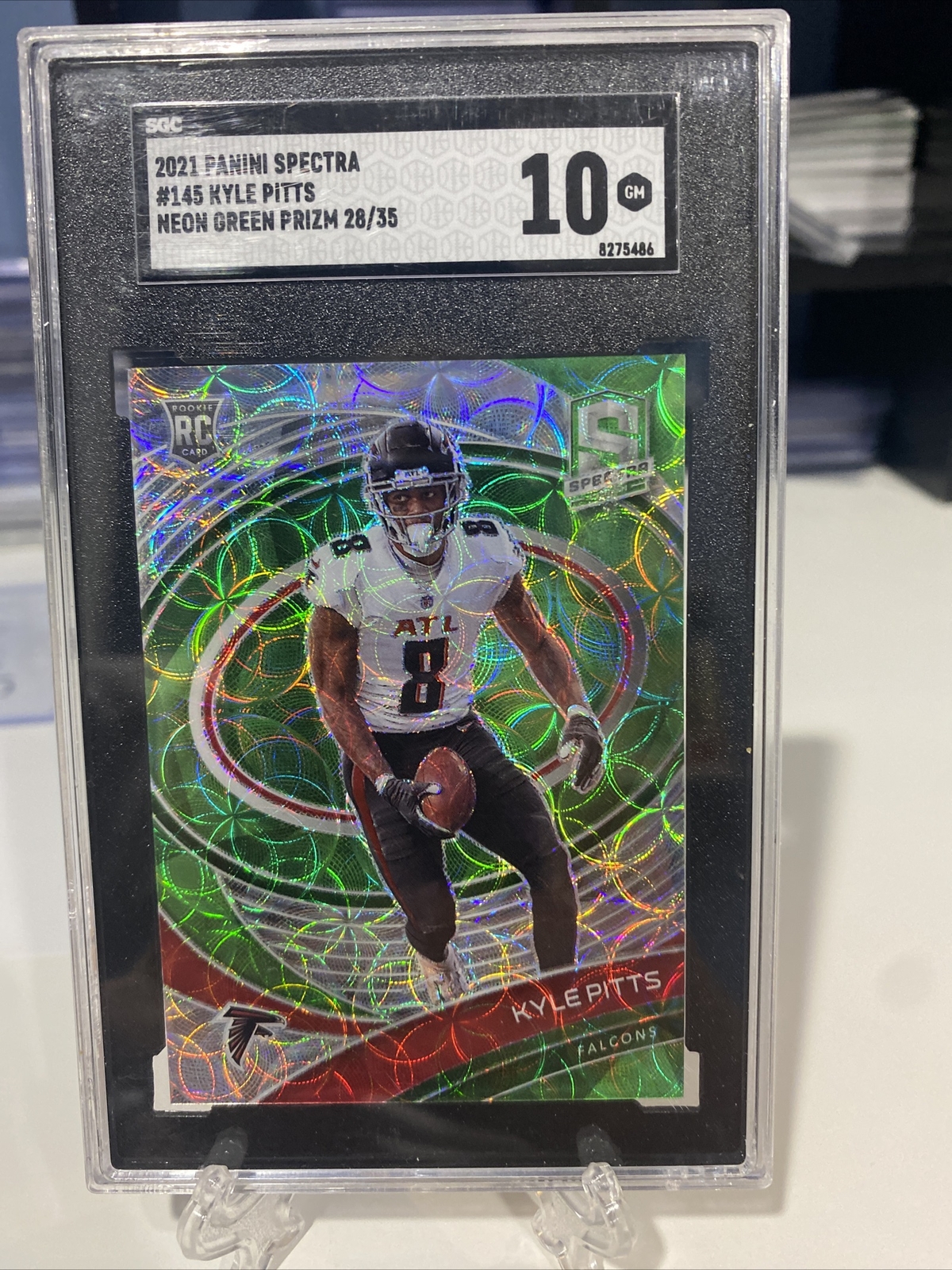 Kyle Pitts Panini Spectra #145 Neon Green Die-Cut