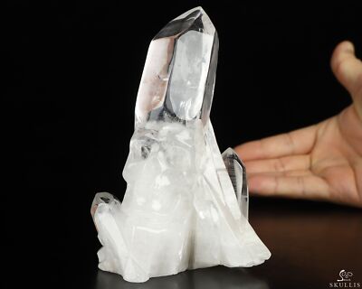 5.1'' Quartz Rock Crystal Hand Carved Crystal Skull Point, Crystal Healing