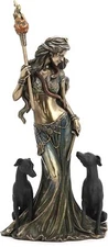 Veronese 13" H Hecate Greek Goddess of Magof Magic W Her Hounds Statue Figurine