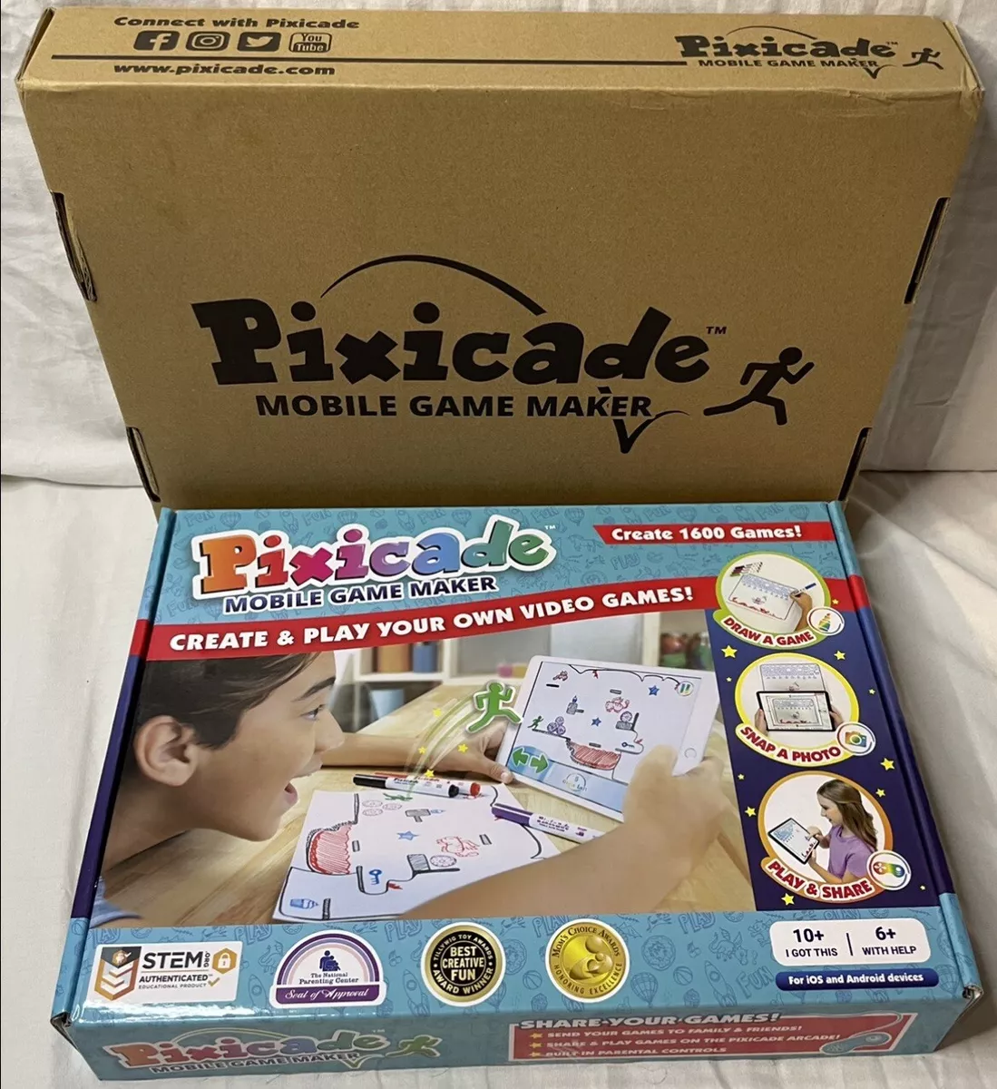 PIXICADE Mobile Game Maker: DRAW CREATE & PLAY YOUR OWN VIDEO GAMES STEM  ART NEW