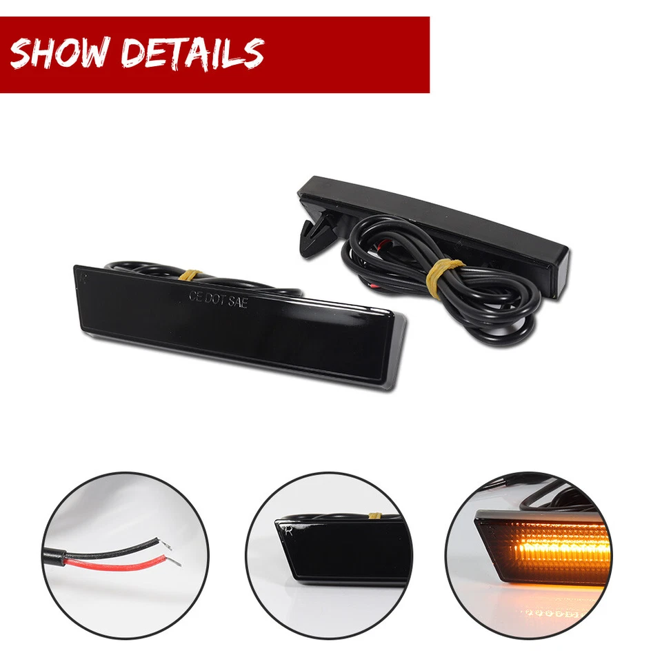 Luces de señalización laterales LED ámbar delanteras ahumadas para camioneta Chevy Astro/GMC Safari 95-05 Foto 3 de 4